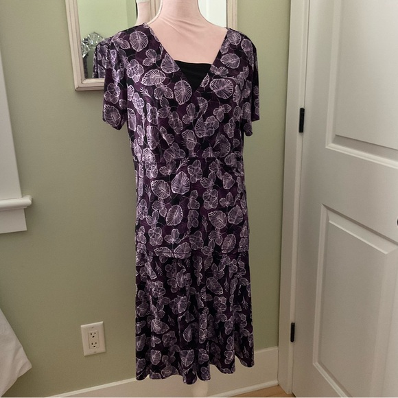 SAG HARBOR, BLACK AND PURPLE KNIT SKIRT SET, SIZE:L/G - Picture 4 of 11